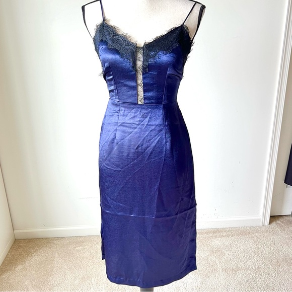 Anthropologie Dresses & Skirts - ANTHROPOLOGIE LUMIERE Lace Accented Midi Sheath Slip Dress—SZ. XS